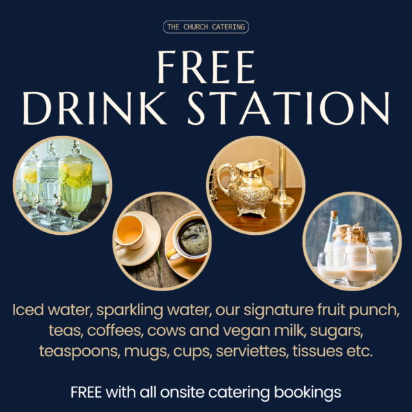 Free drink station with all In-House Campbell Town Catering afternoon tea catering The Church Tasmania