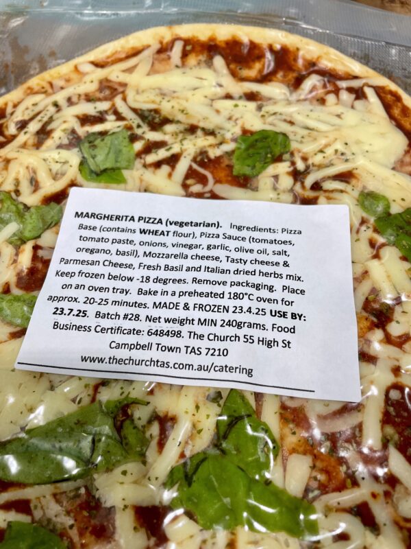 Margherita Pizza Frozen Meals Campbell Town Tasmania