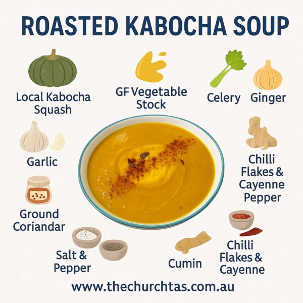 Roasted Kabocha Soup with ingredients