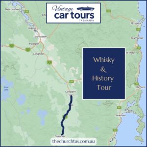Whisky & History Tour of Ross and Oatlands Tasmania in our vintage convertible car