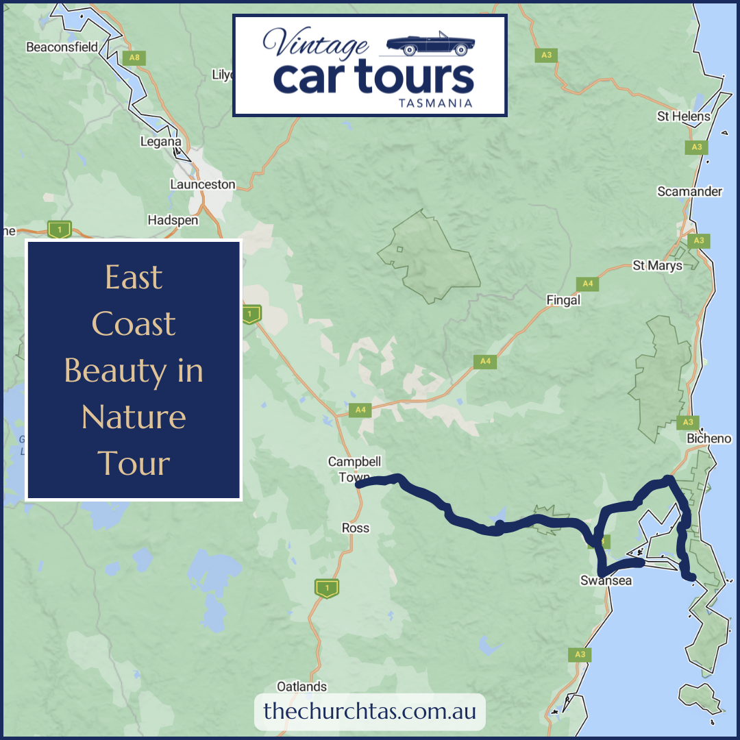 Vintage Car Tours Tasmania East Coast Tour East Coast Beauty in Nature Tour of Lake Leake, Swansea, Dolphin Sands, Freycinet National Park Tour