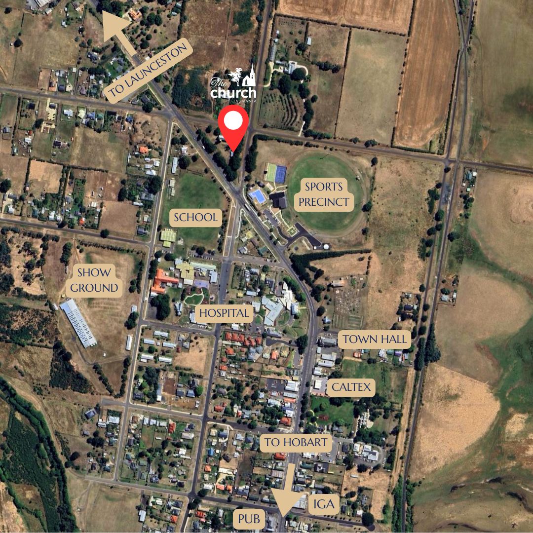 The Church Campbell Town Location Map