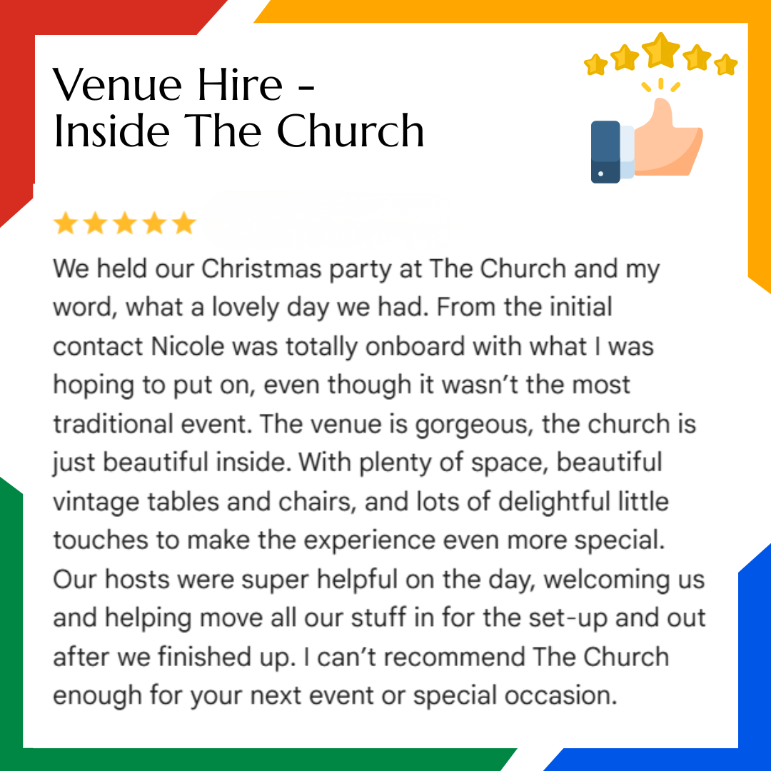 Google Review The Church Campbell Town Tasmania - Venue Hire inside The Church Hire