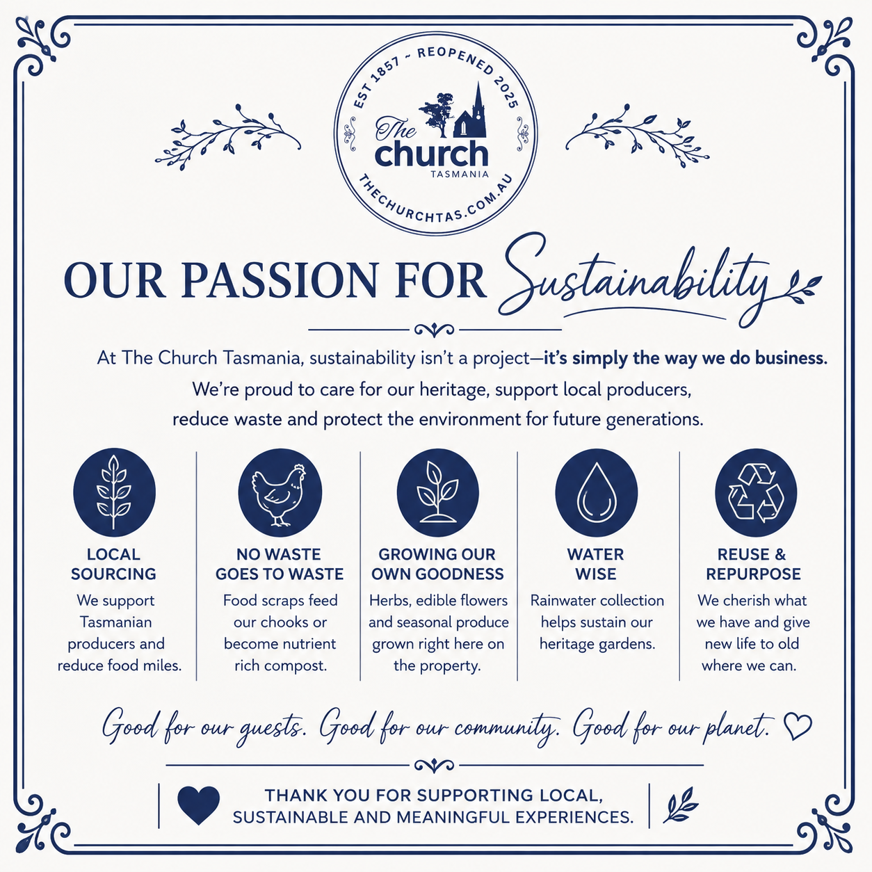 The Church sustainable business Campbell Town Tasmania