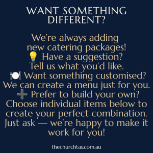 Custom Catering CAmpbell Town Tasmania